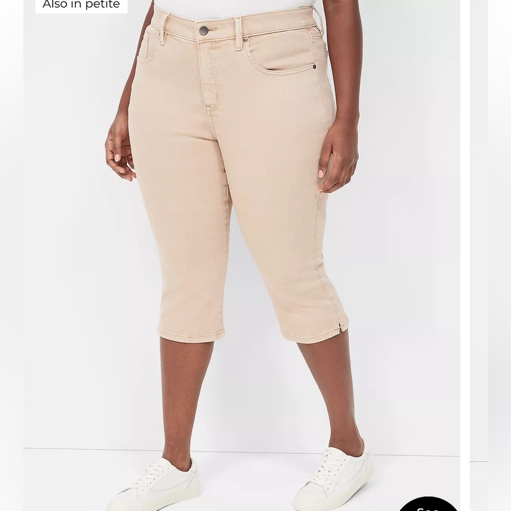 Lane Bryant Tan signature Fit High Rise Petal Capri Jeans Size 24